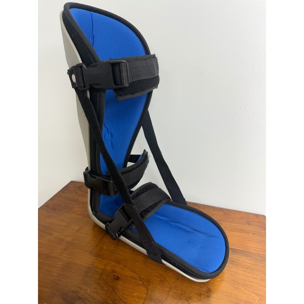 Plantar Fasciitis Night Splint Boot Adjustable Rigid Foot Brace Blue Grey